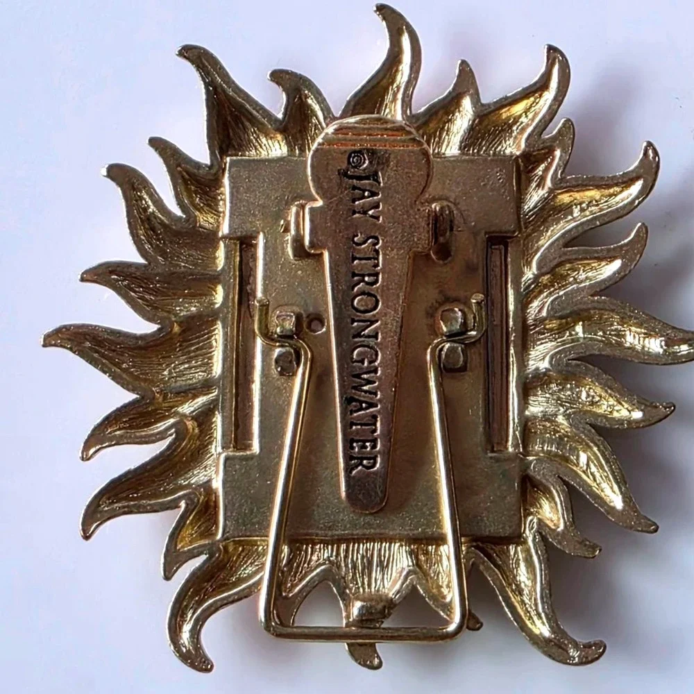 Jay Strongwater Neiman Marcus Gold Sunburst Picture Frame Clip Pin Miniature - Picture 2 of 4